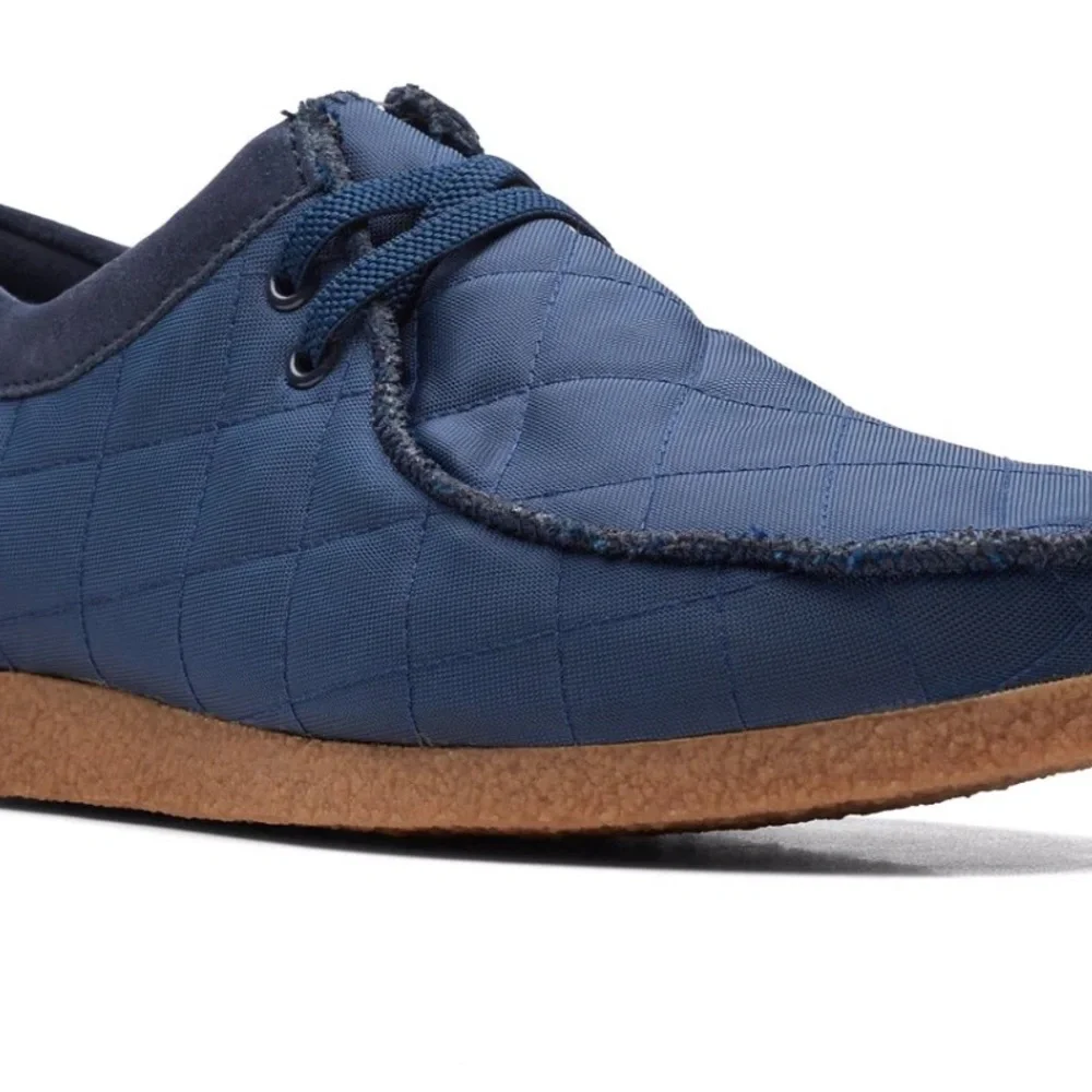 NEW Clarks Shacre II Step Navy Extreme Comfort Quilted Lace Up Shoes Men's 12 M